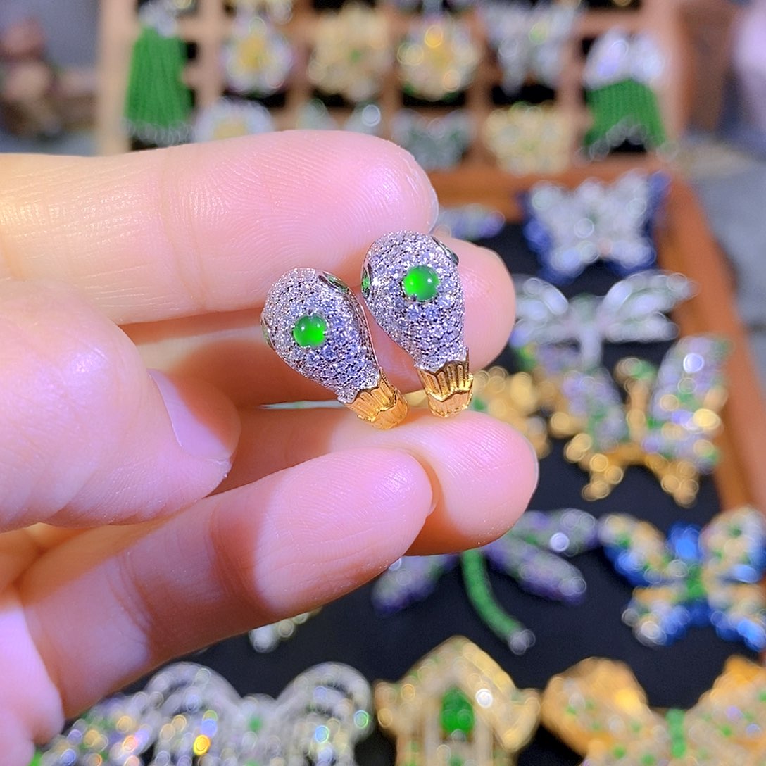 吊坠(不含链)银S925镶嵌翡翠