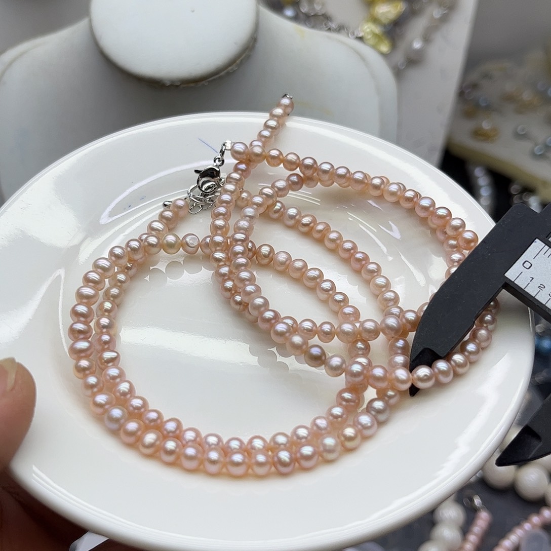 银S925镶嵌淡水珍珠项链