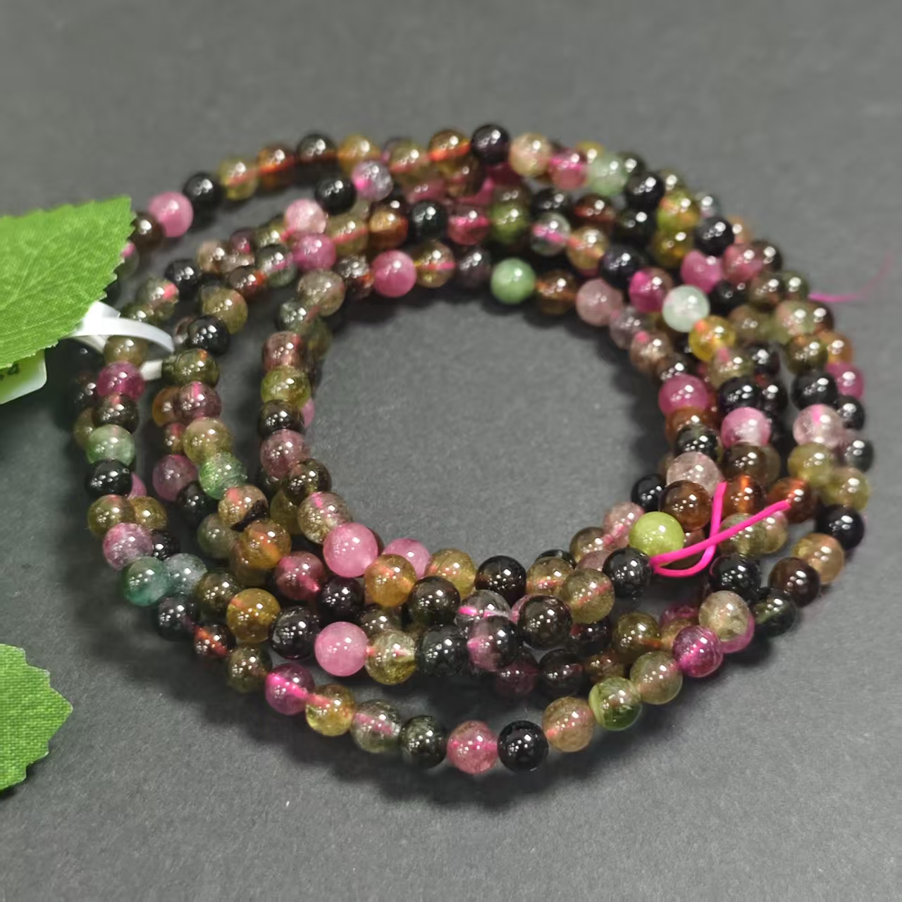 【书记甄选】天然碧玺三圈手链 多样性发一件 约4mm zw2575