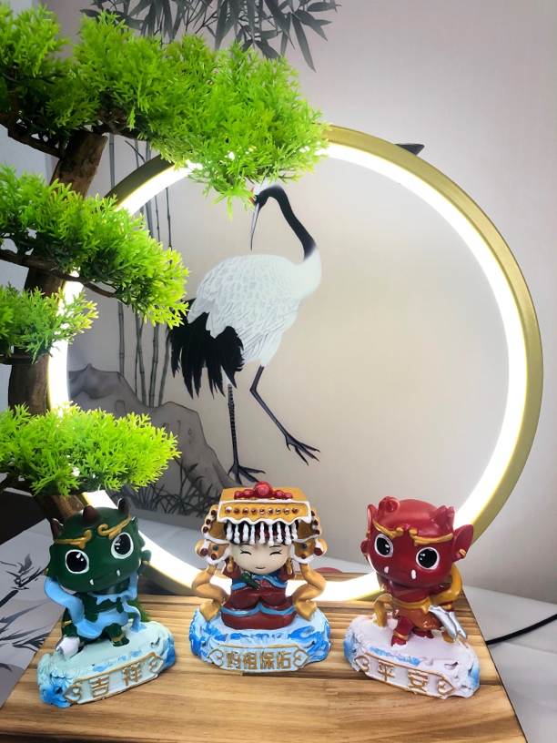 湄洲妈祖公仔千里眼顺风耳创意卡通车载摆件居家装饰