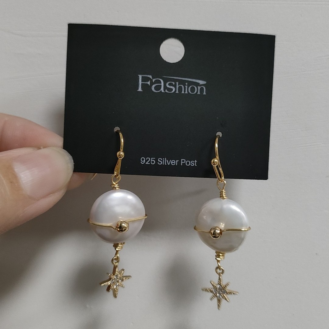 铜合金合成锆石耳饰 EH323环星巴洛耳环