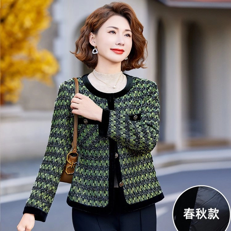 年轻妈妈小香风轻薄短款阔太太气质上衣中年女毛呢外套气质小个子