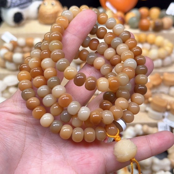 菩提根/象牙果手串油画小苹果念珠1-22-64