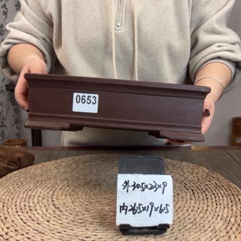 紫砂花盆紫玉金砂加宽吃饭0653