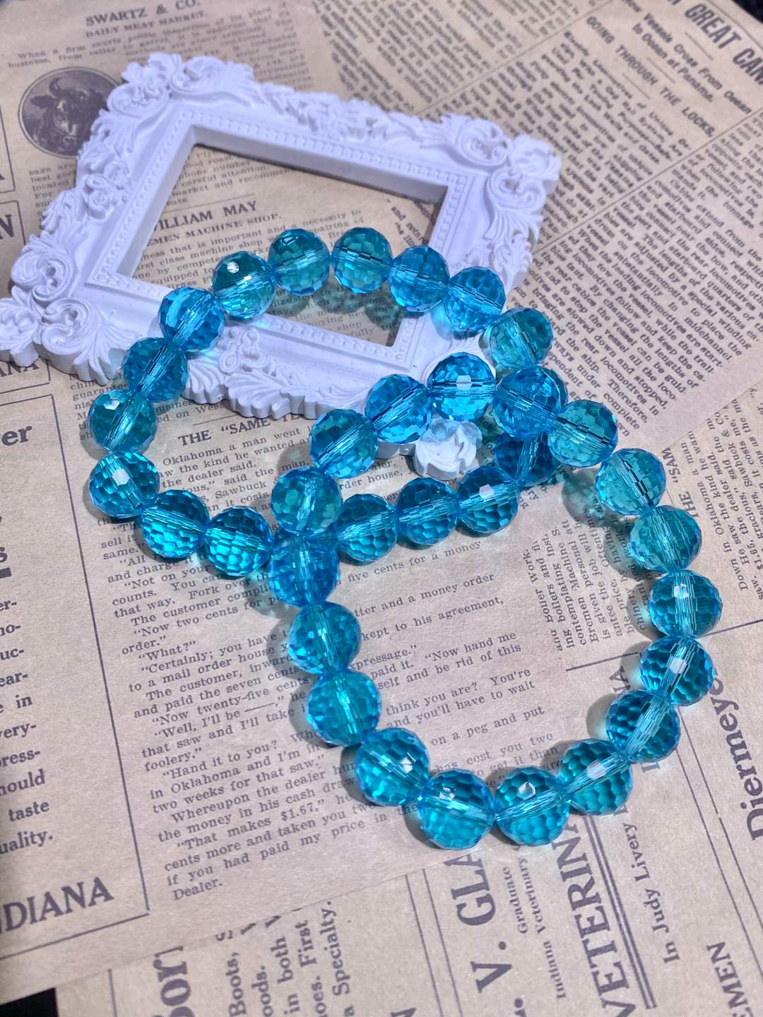 蓝色切面12mm手串发一条C69