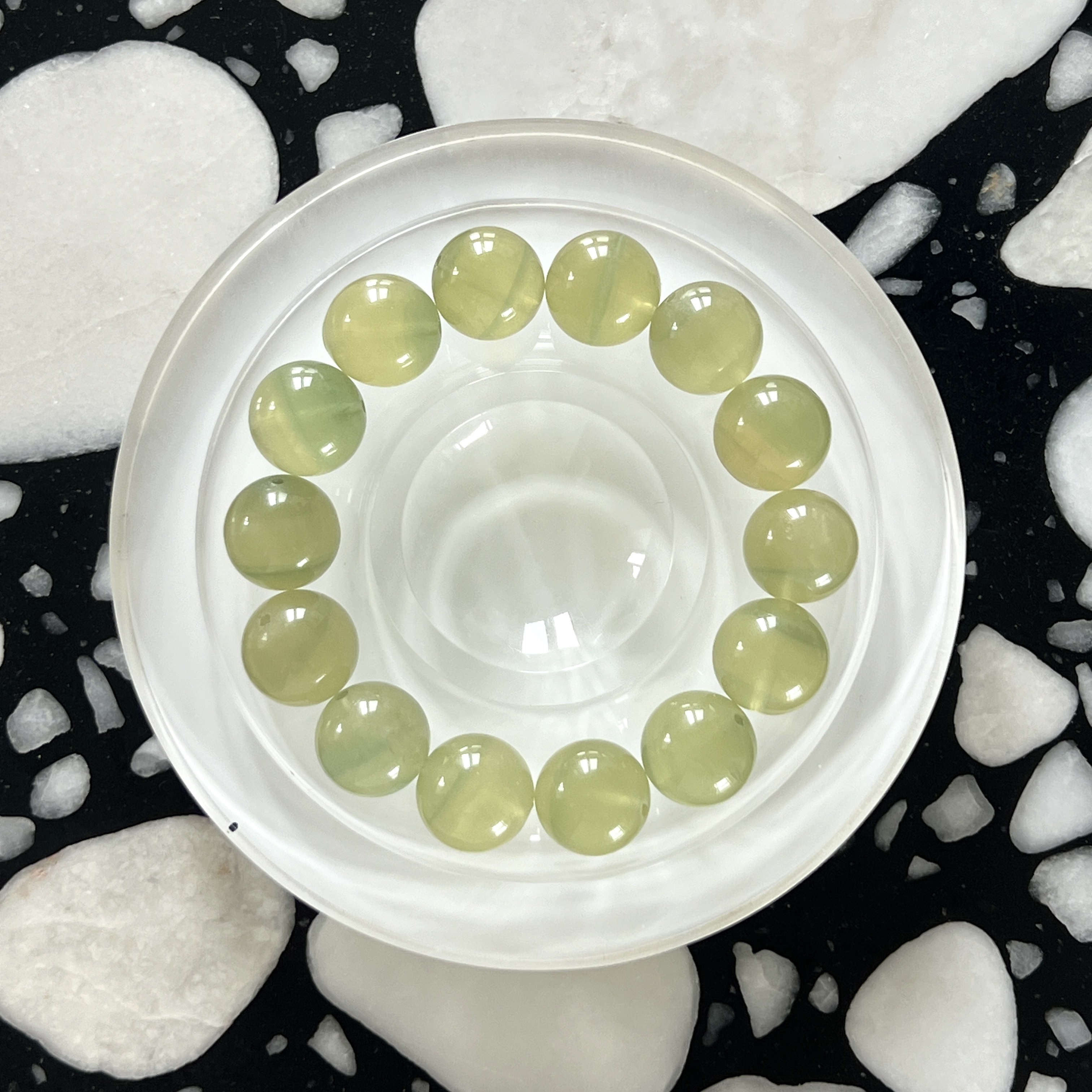 13.8mm天然萤石腰线千层单圈素圈渐变玉手串