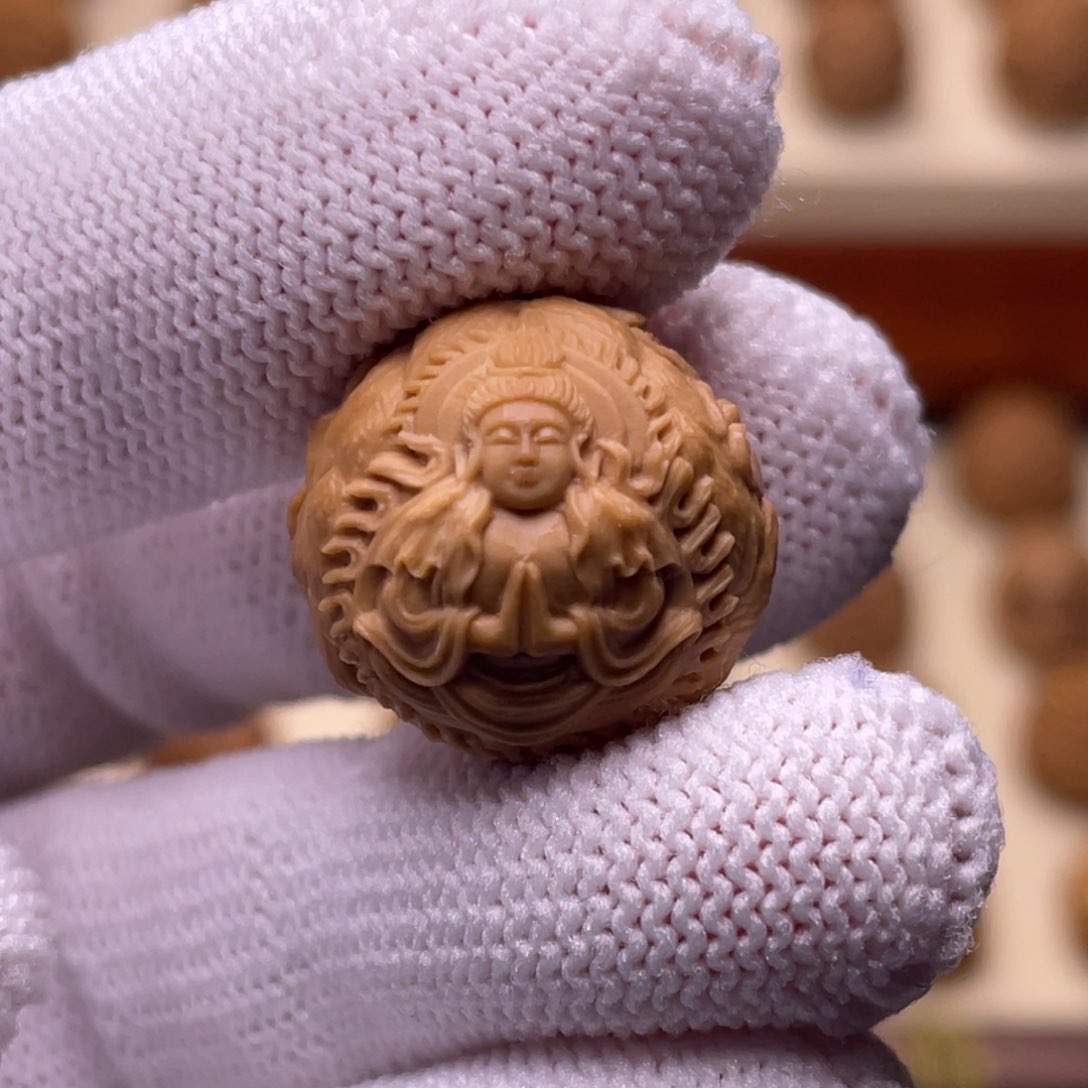 猴头核桃吊坠普贤象神➕银管