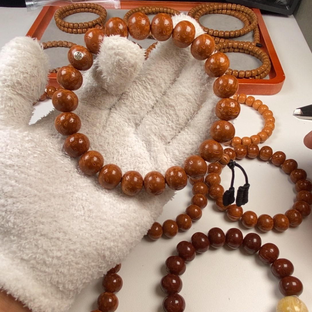 桃核手串正版红魔银标尺寸1.48