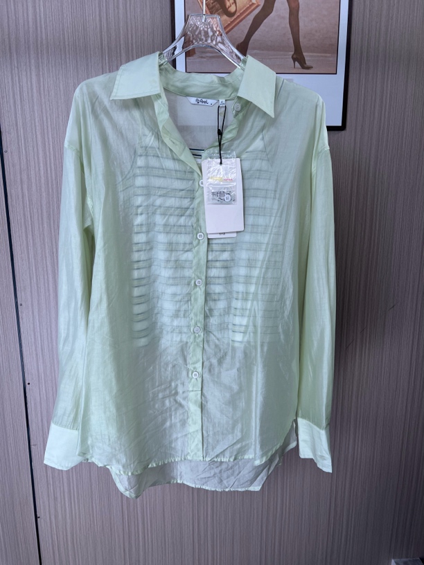 8588欧货品牌撤柜fg女装春夏新款时尚气质白色薄透衬衫两件套