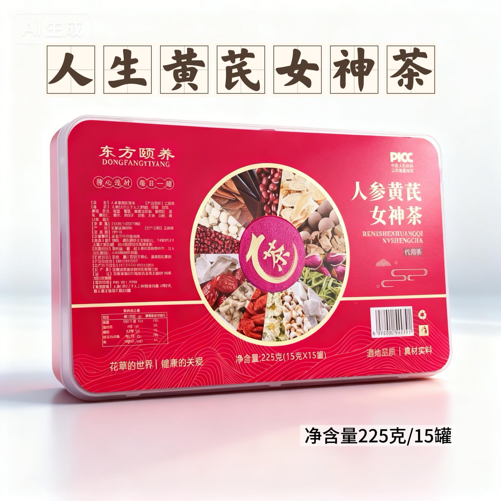 阿胶玫瑰桂圆红枣枸杞黄芪女性姨妈气血滋补养生茶