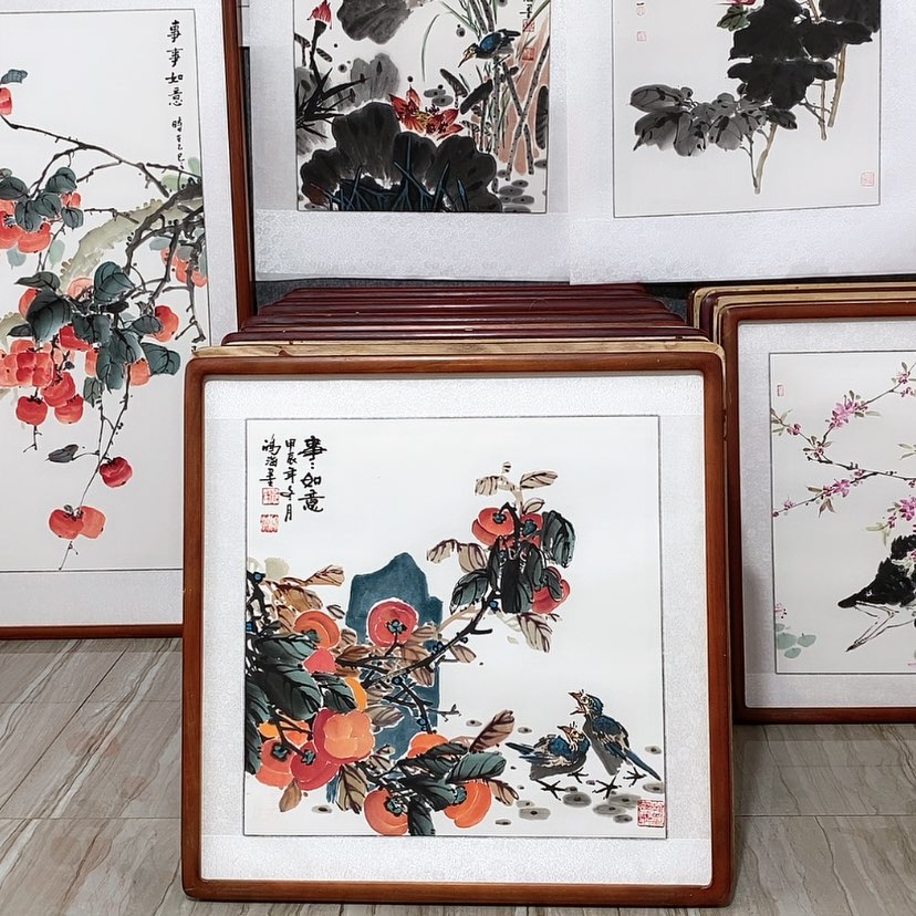 【闪购商品】国画书画作品带框63×63厘米