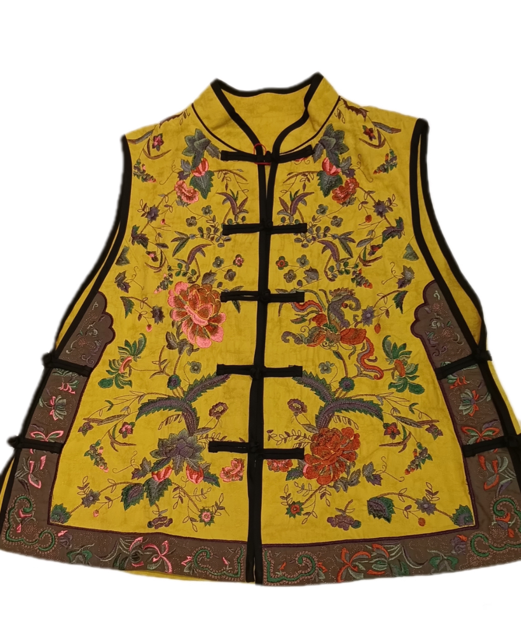 大码中国风马甲印花马夹中国风时尚服装唐装马甲刺绣复古双面