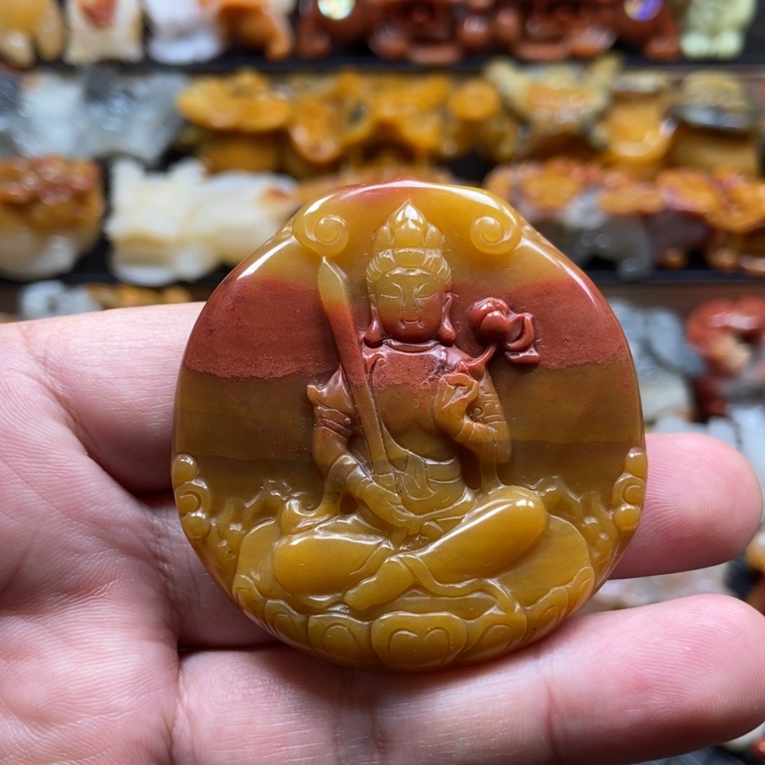 石英质玉（黄龙玉）挂件未镶嵌