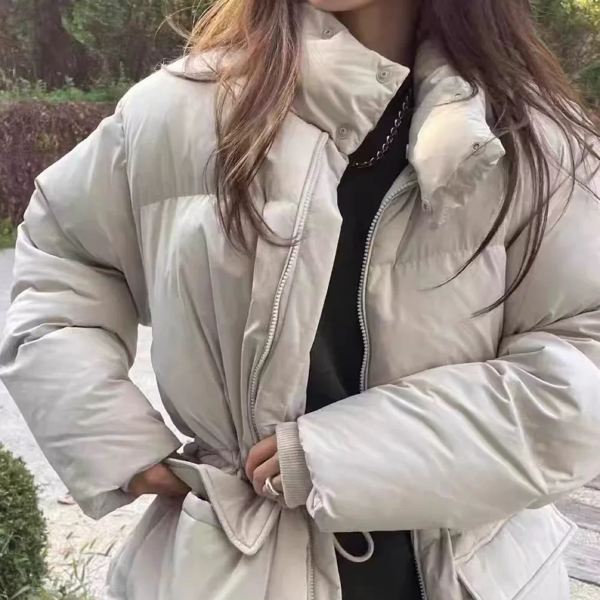 river韩国东大门代纯色拉链保暖羽绒服短外套