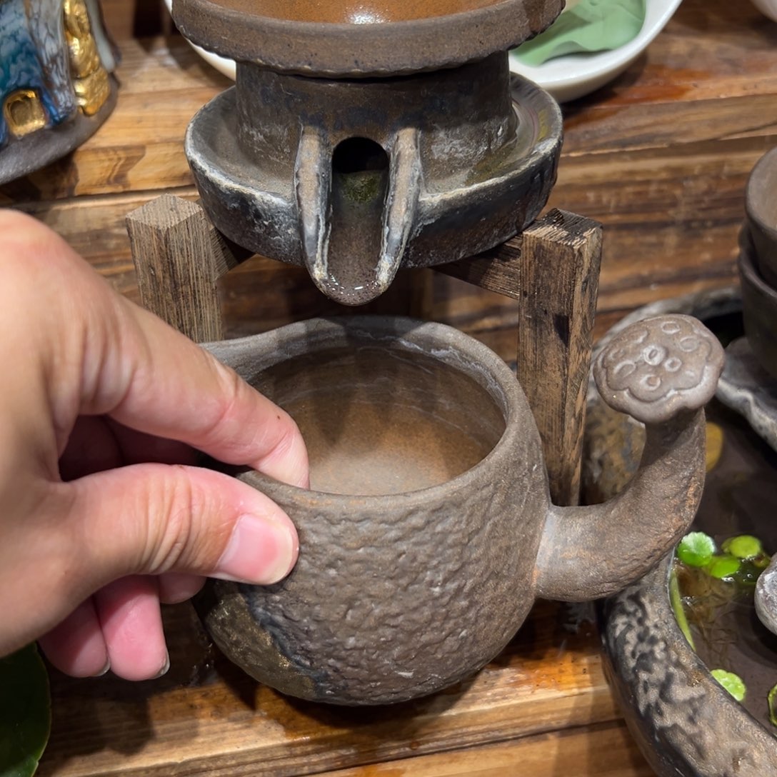 复古风格老陶泥系列茶盘茶具摆件
