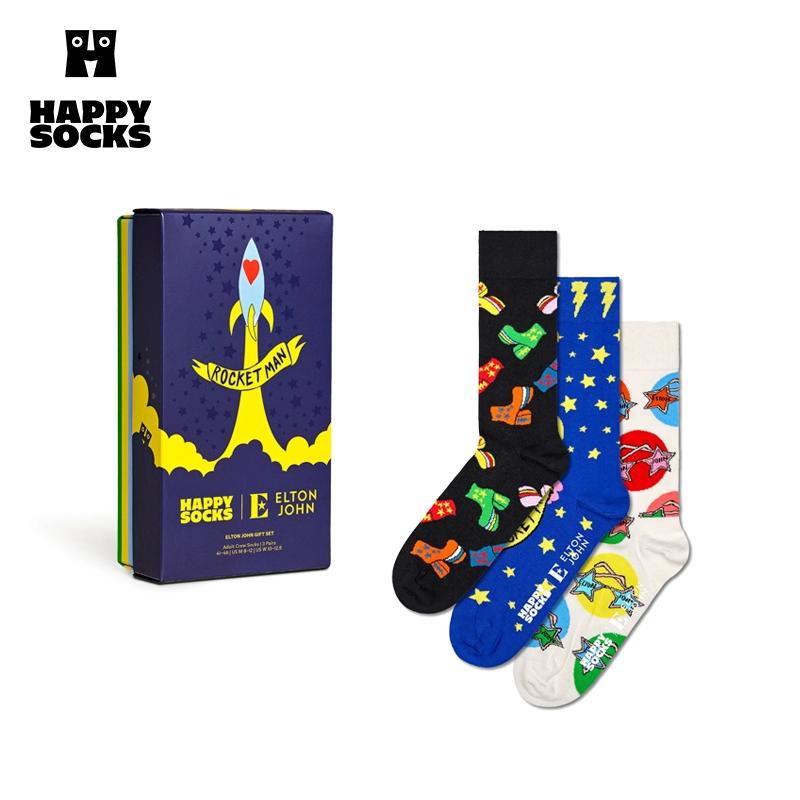 HappySocks【联名限定】ELTON JOHN联名礼盒装袜子ins潮中筒袜3双装
