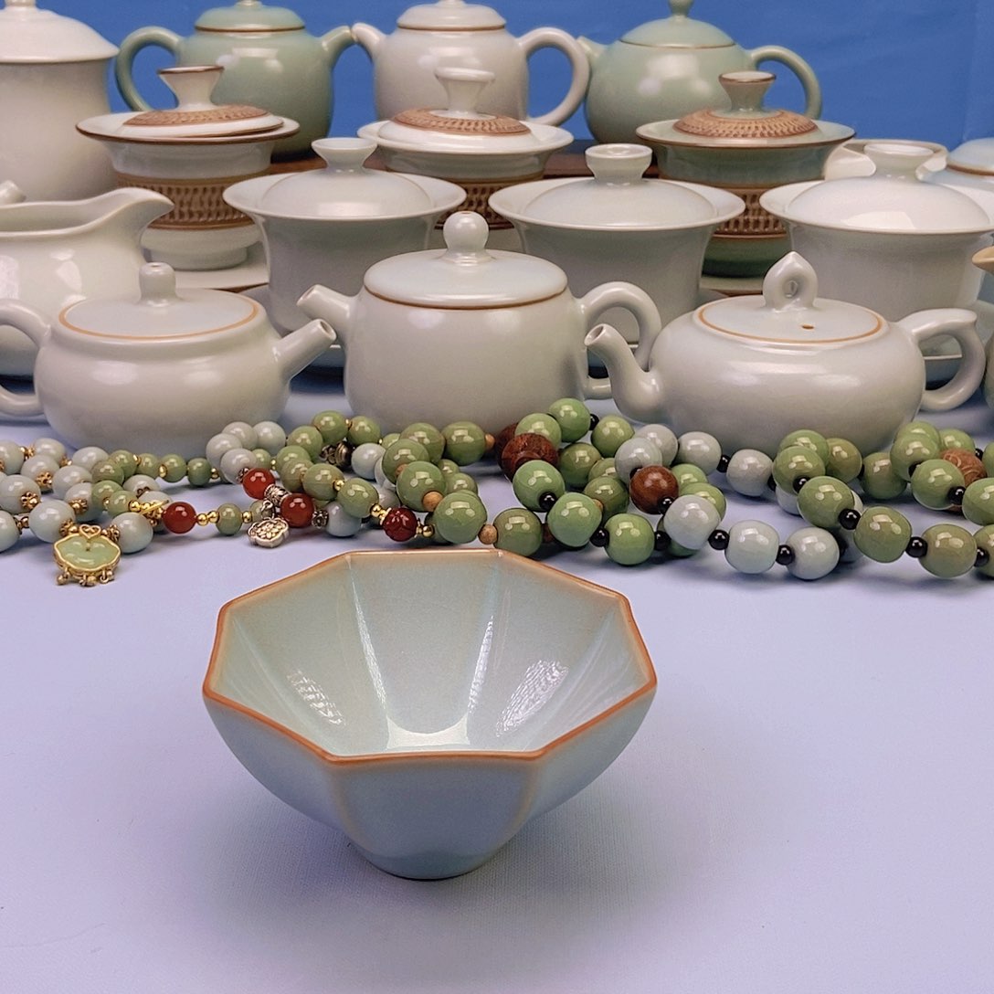 碗天青八方杯原矿原釉原产地