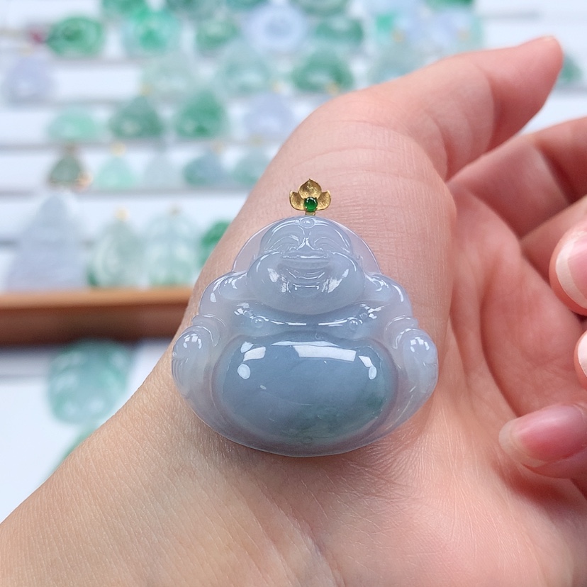【闪购商品】翡翠吊坠(赠链)18K金镶嵌