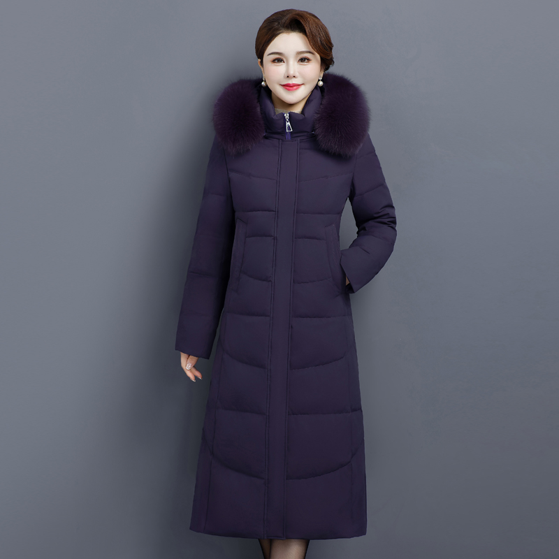 2025年新款女士长款加厚羽绒服外套修身保暖冬季大码