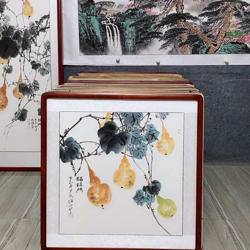 【闪购商品】国画书画作品带框65×65厘米