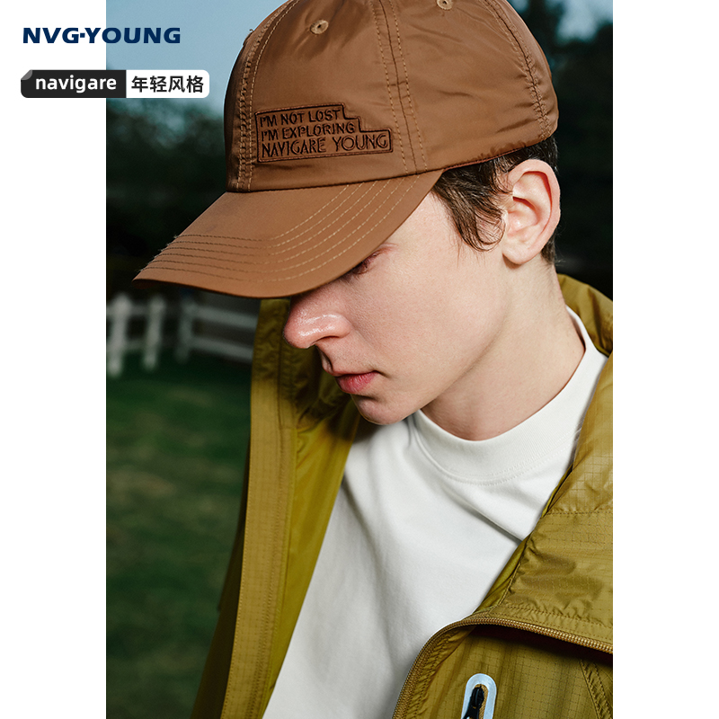 Navigare意大利小帆船圆顶棕色球帽男士新款鸭舌帽户外遮阳帽子