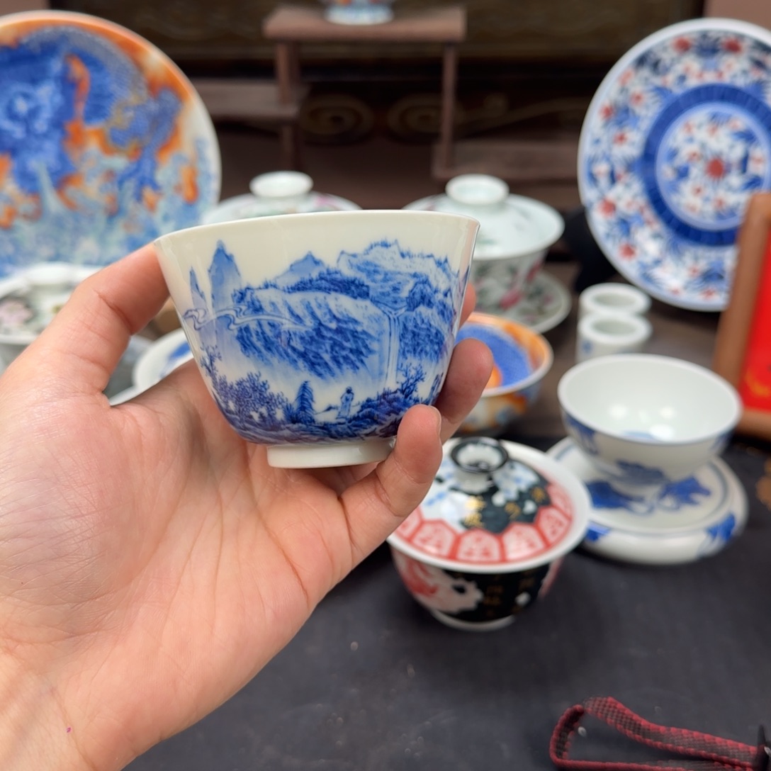 杯阡***3景德镇手工手绘陶瓷