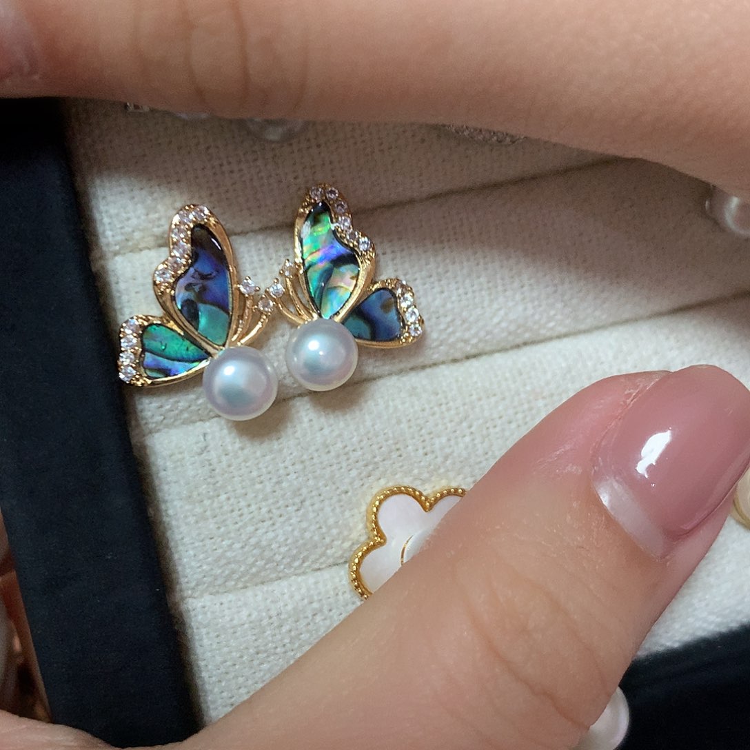 淡水珍珠耳饰合金