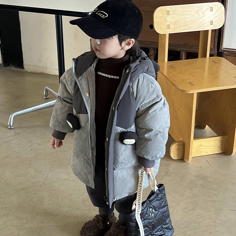 实体清仓亏本儿童羽绒服男童中小童加厚洋气保暖连帽韩版羽绒外套