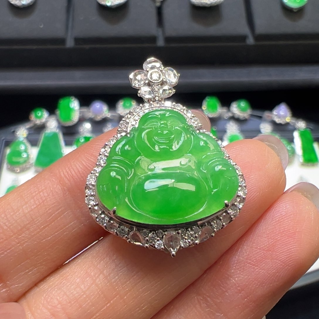 翡翠颈饰18K金镶嵌收到货48小时鉴赏期