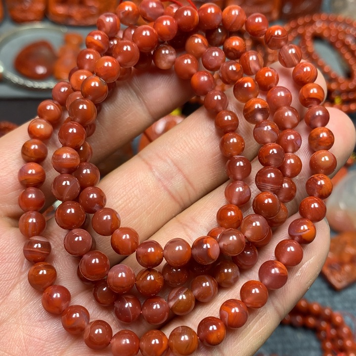 南红玛瑙手串未镶嵌6m m