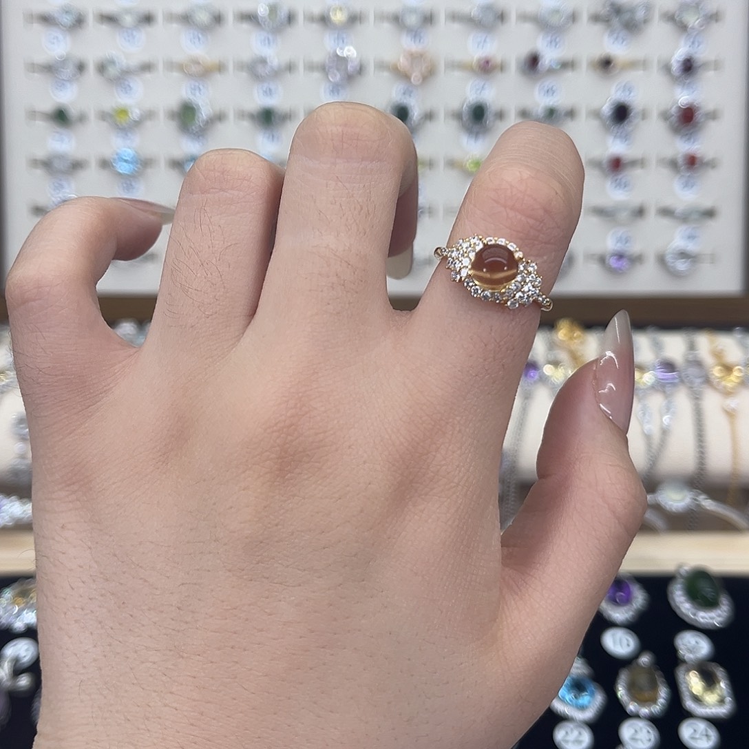 银S925镶嵌黄晶戒指