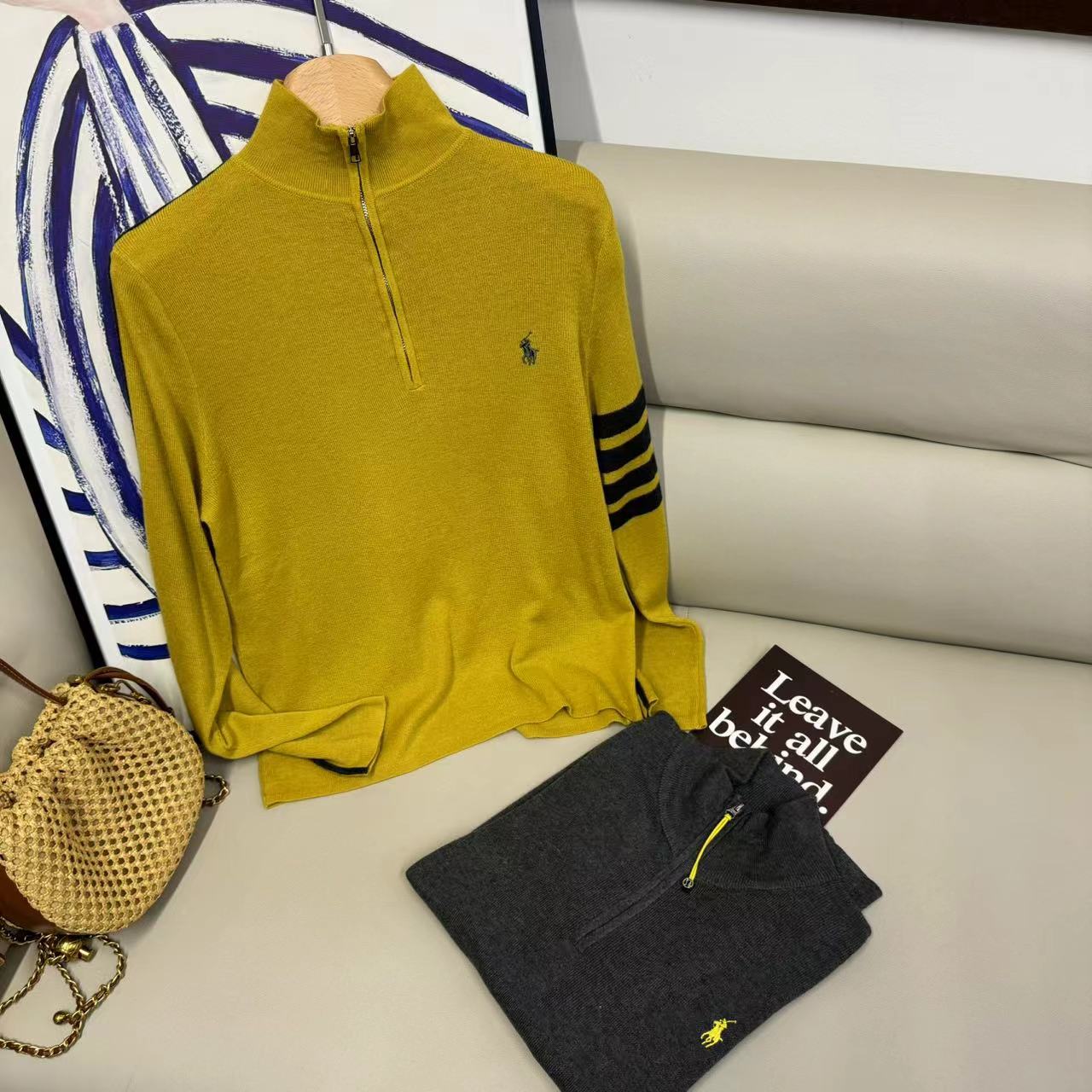 深圳南油白桃美美 早春百搭新时尚撞色半拉链显瘦刺绣针织衫A1100