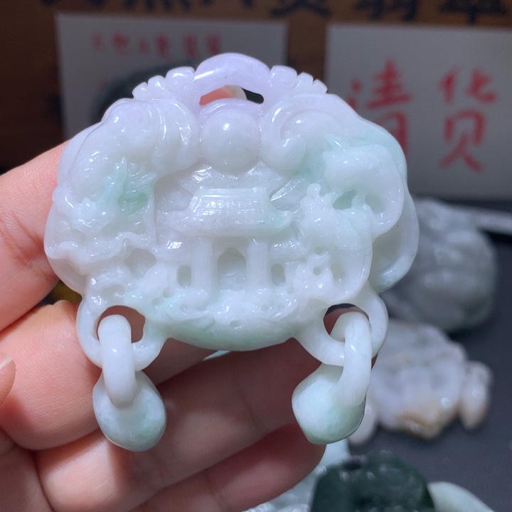 翡翠未镶嵌颈饰保真天然A货翡翠