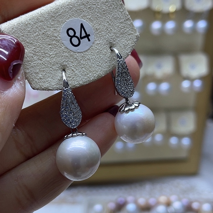 淡水珍珠耳饰银S925镶嵌