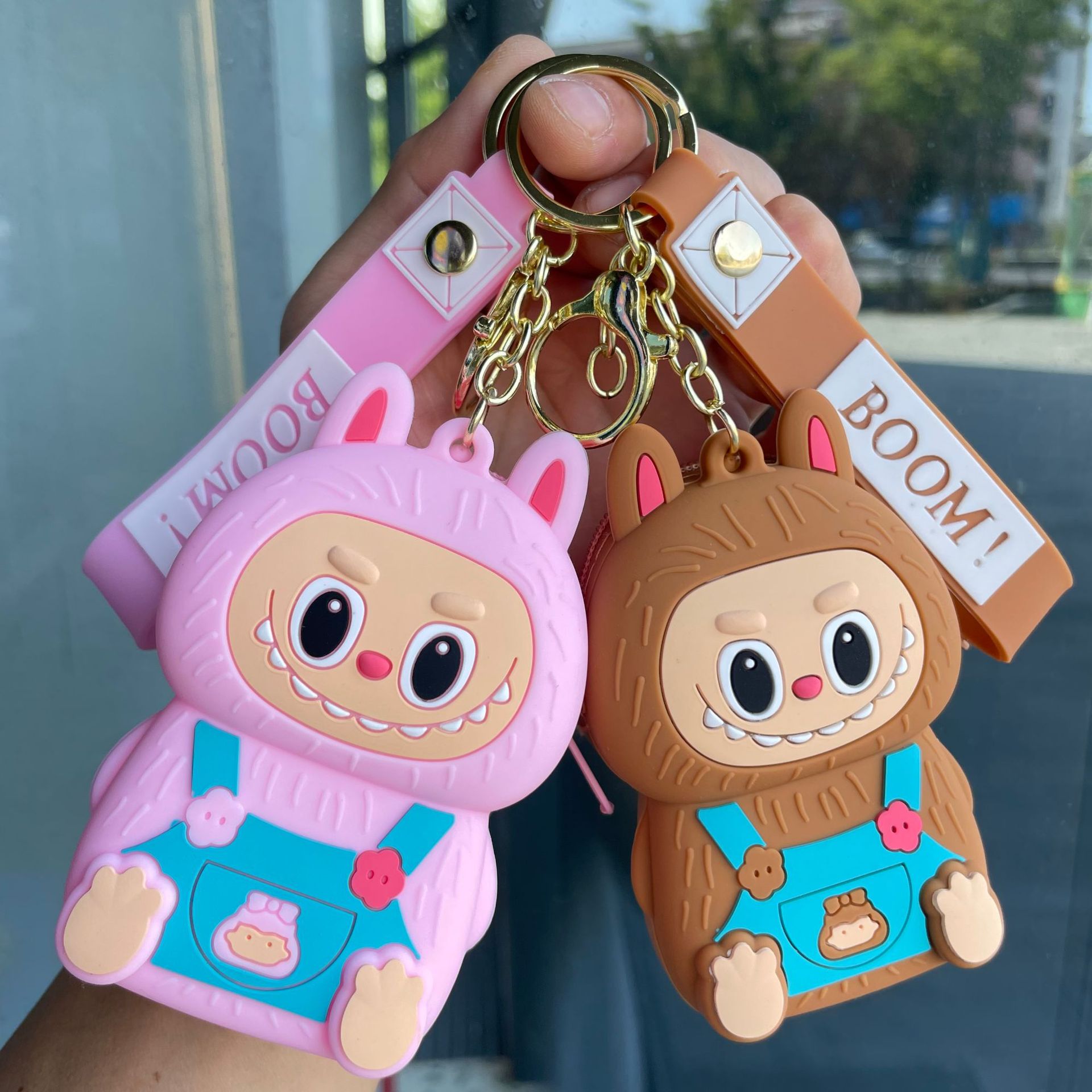 新款拉布布硅胶零钱包钥匙扣可爱迷你小钱包卡通零钱袋耳机包