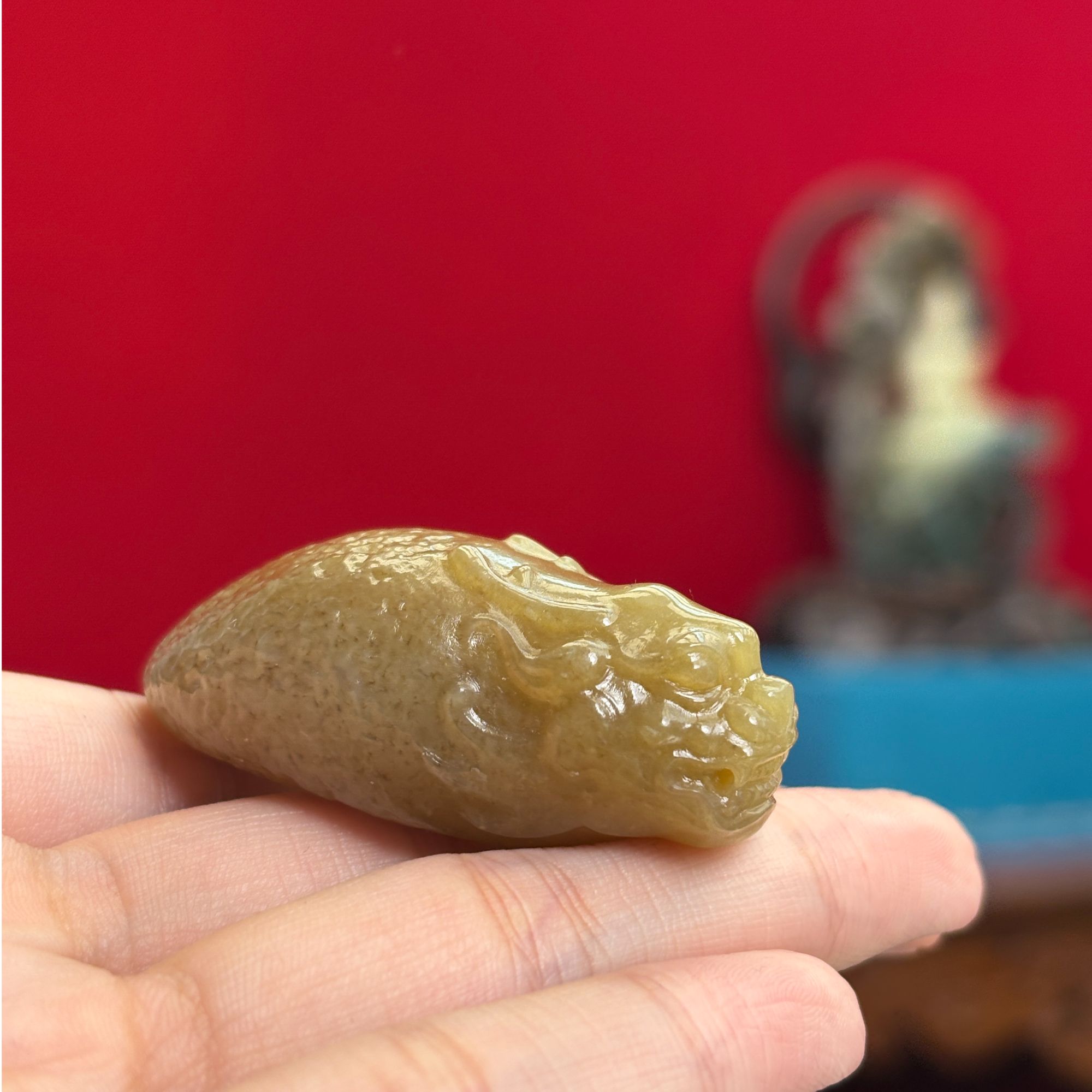 预售-新疆和田玉糖玉麒麟牌约52*26mm