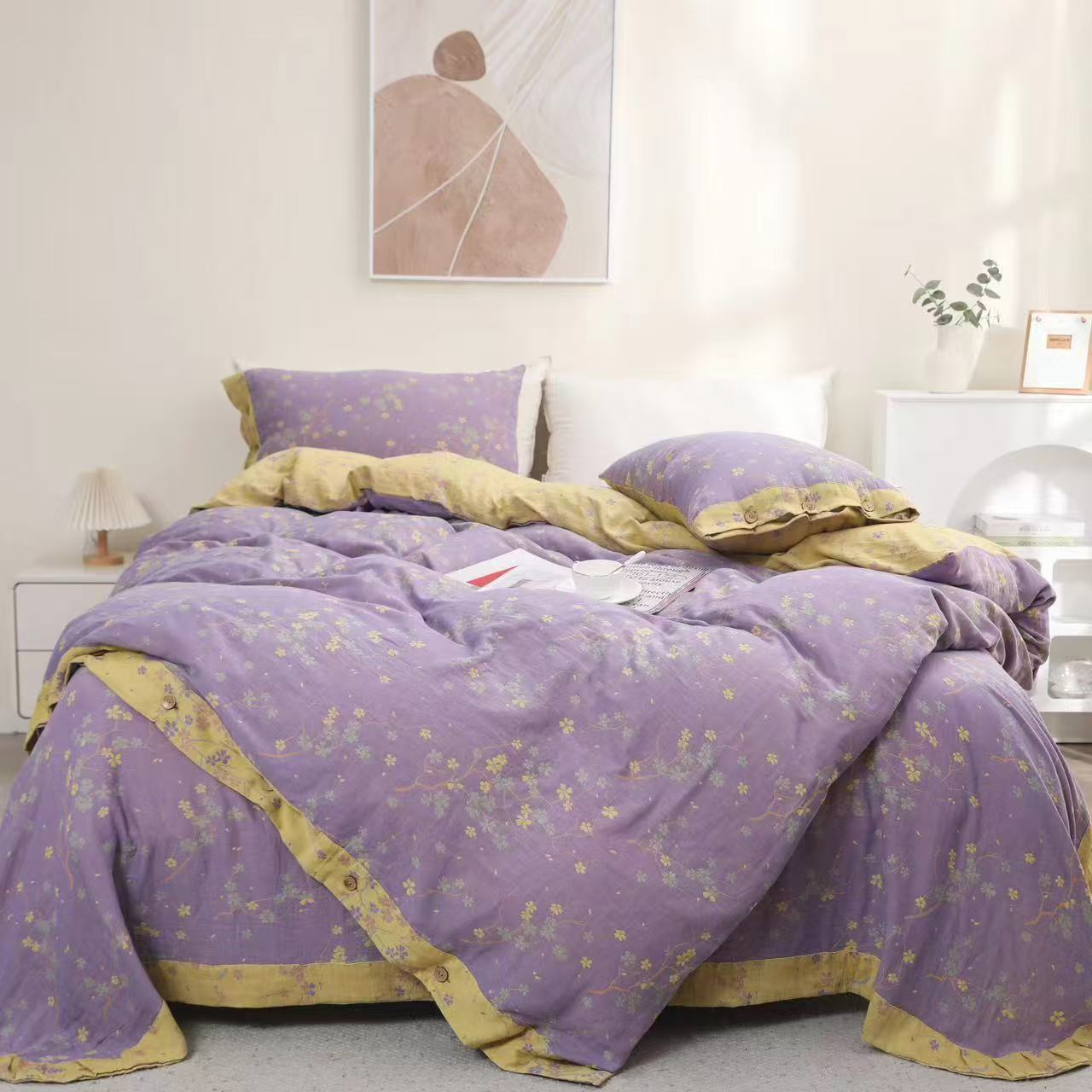 【傲雪寒梅】双层有氧纱 4斤左右单人被150x200轻奢双层纱