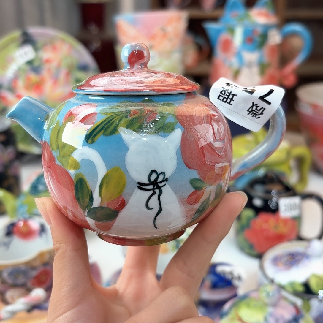 景德镇手绘高温釉下彩陶瓷茶具