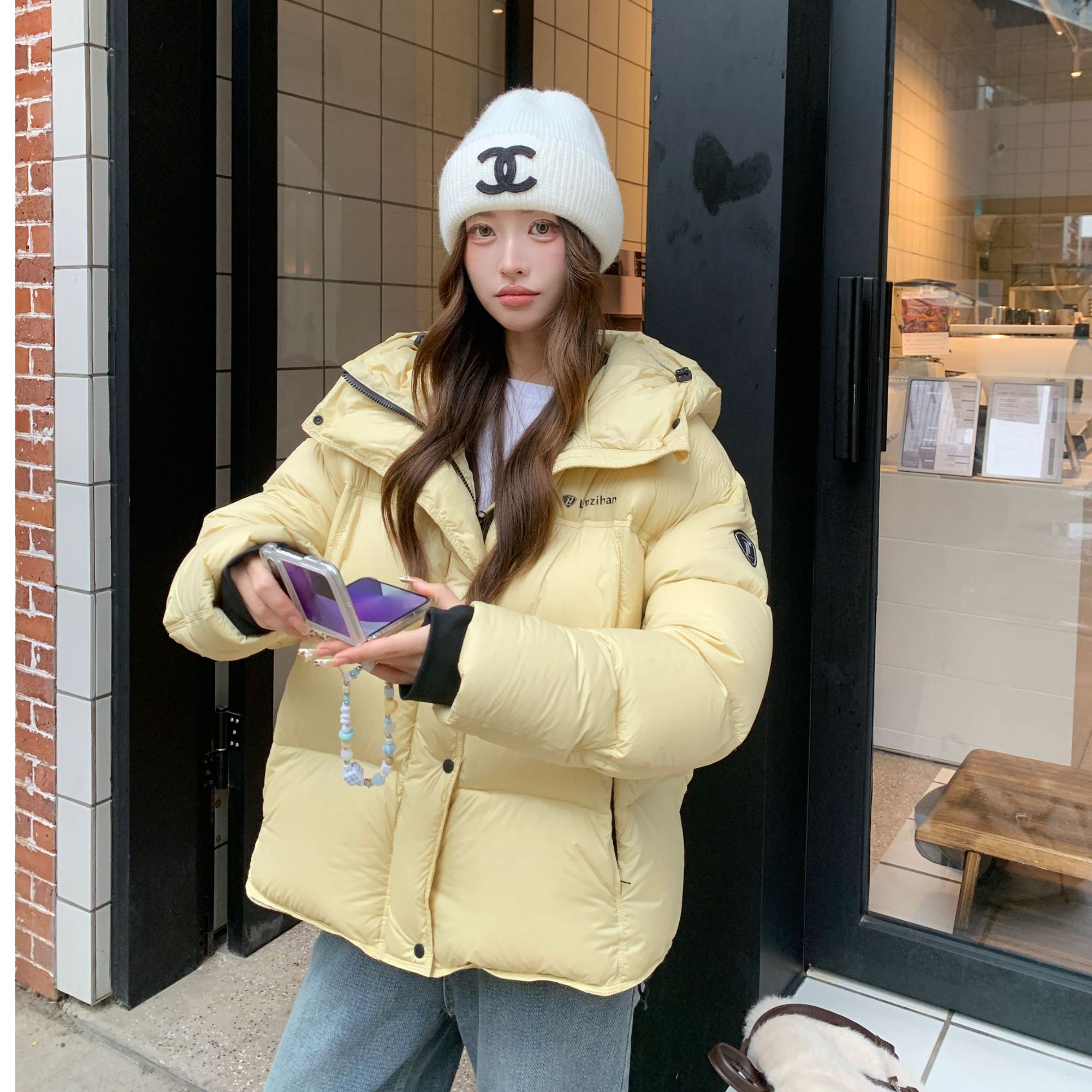 LZH95白鸭绒羽绒服2025新款爆款女款羽绒服时尚廓形短款冬季外套