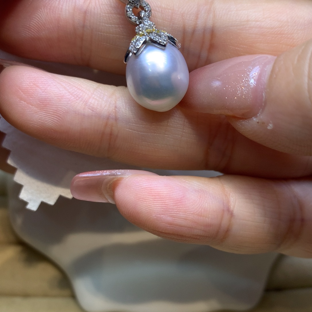 颈饰银S925镶嵌海水珍珠