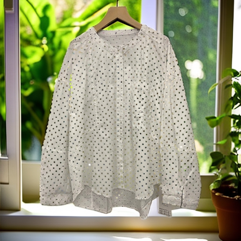 源哥女装店 推荐款 新品时尚 韩版波点衬衫