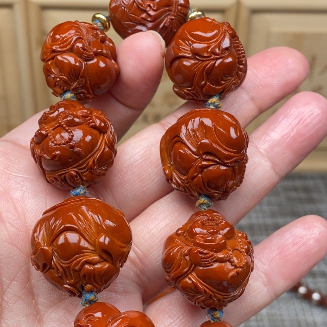 小****橄榄核吊坠弥勒24