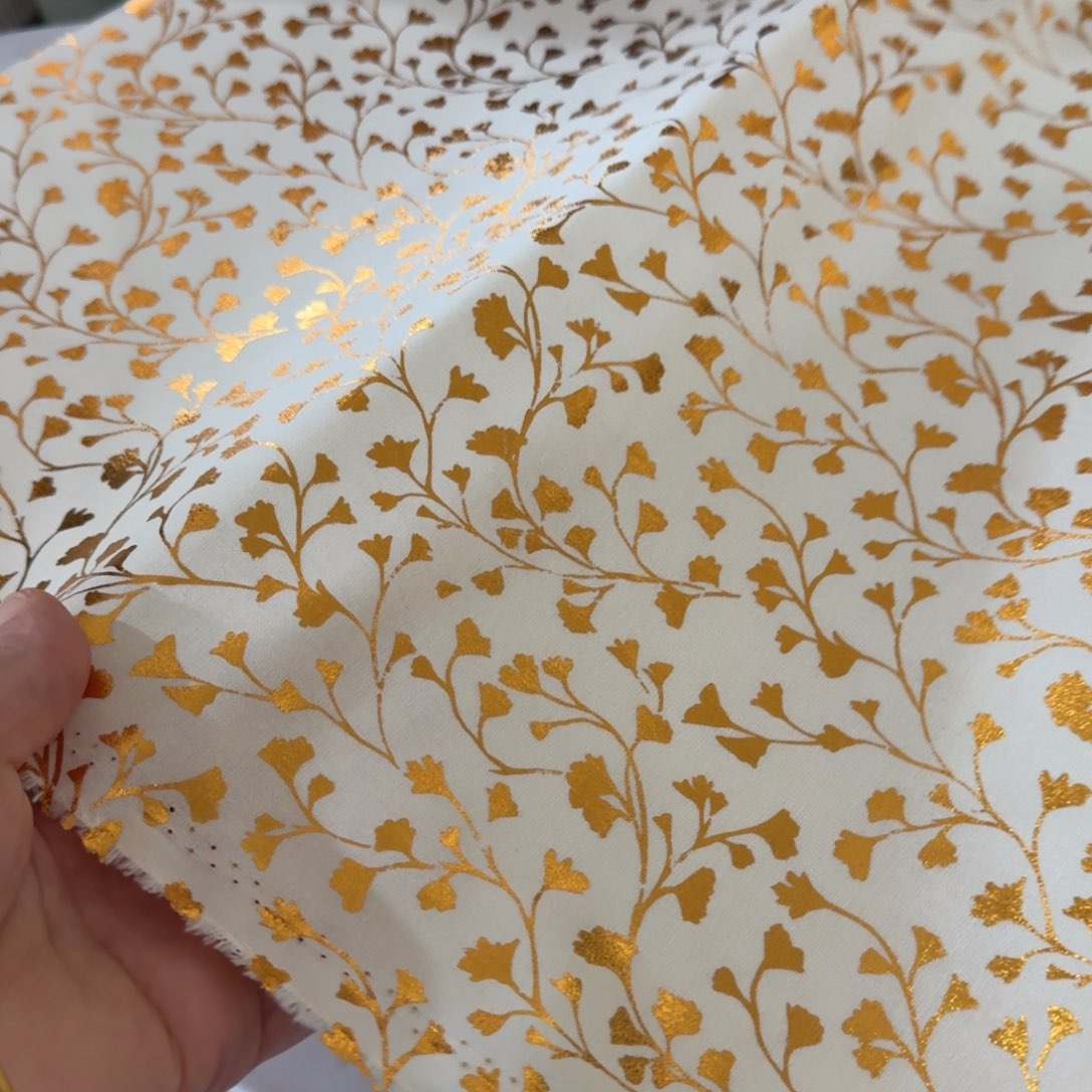 棉品牌原单纯棉平布1米价X1.1米宽板烫金