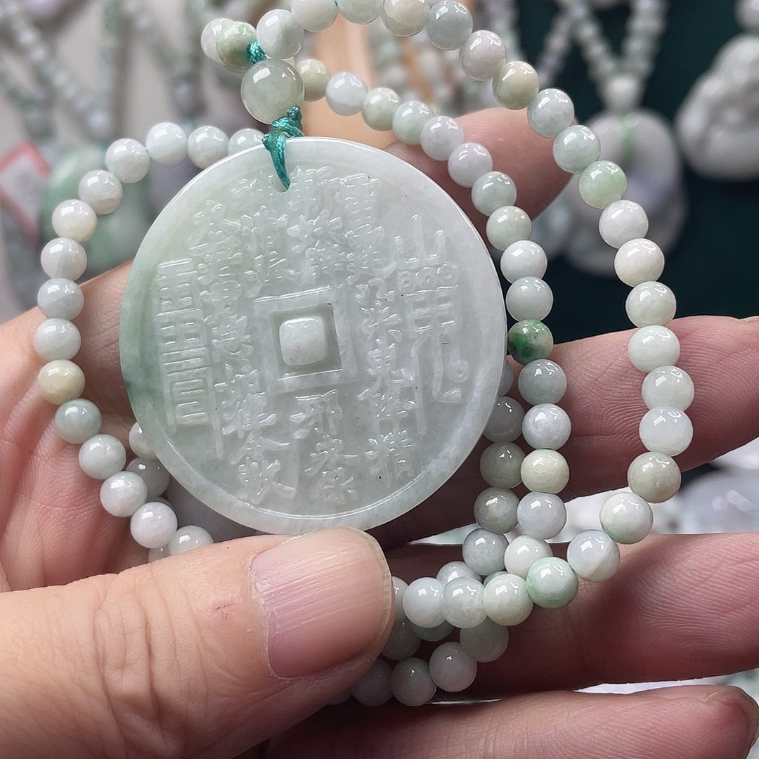 翡翠未镶嵌颈饰毛衣链