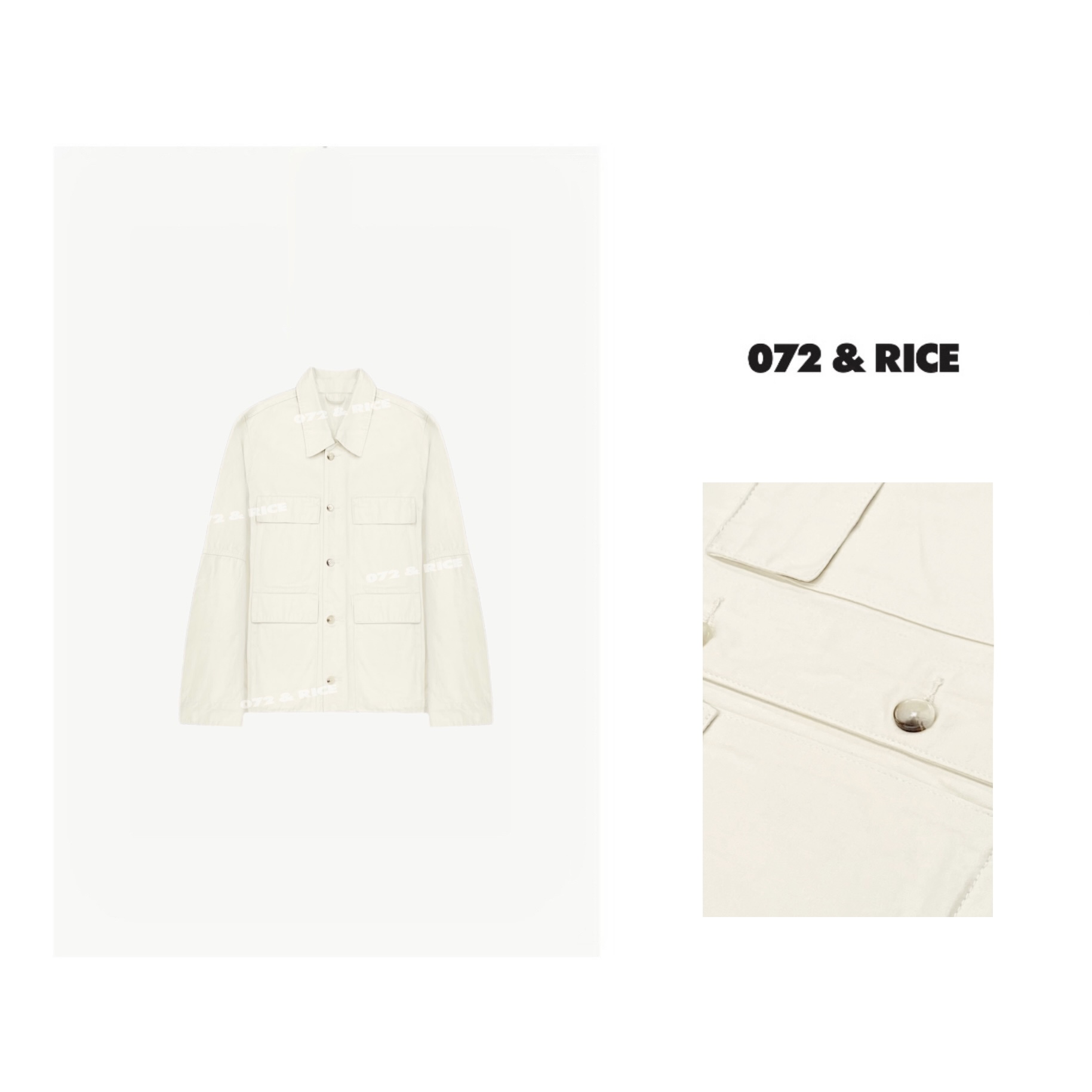 072 & RICE【杏仁】100纯棉 休闲翻领长袖牛仔外套 24SW03Z FF1212