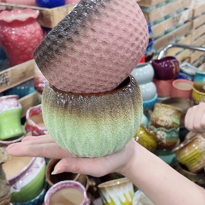 有孔，凑单福利满10元发货陶瓷多肉花盆！