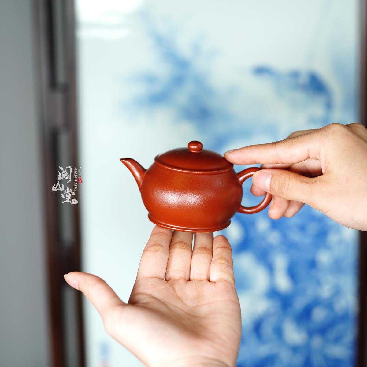 阅山堂 | 扁潘 小煤窑朱泥 一人饮 文人紫砂壶 金钰全手工制