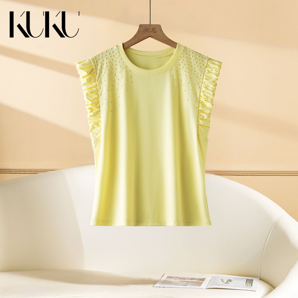 风琴未央～夏季桑蚕丝混纺立体褶袖衫6010