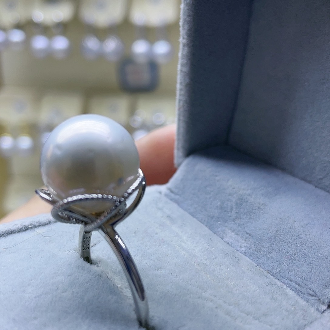 淡水珍珠戒指银S925镶嵌