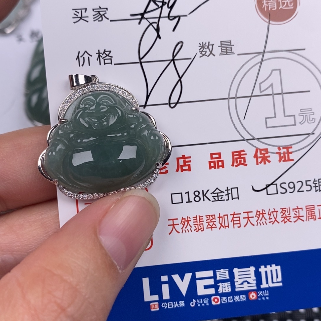 彤***翡翠银S925镶嵌颈饰